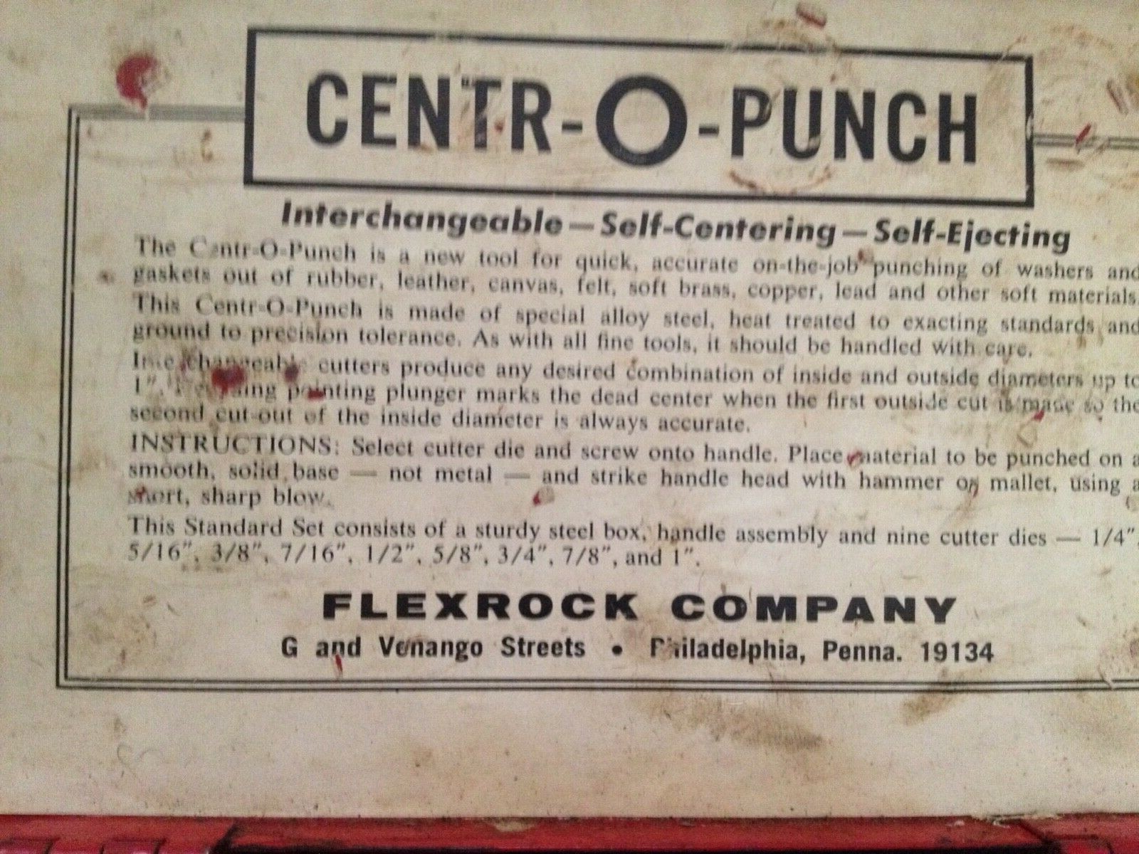 Centr-O-punch Rare Unique opportunity cutter heads Individually sold