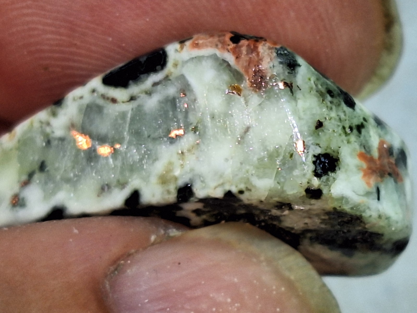 Beautiful Copper Replacement Agate -With Visible Copper - Michigan Copper Mine