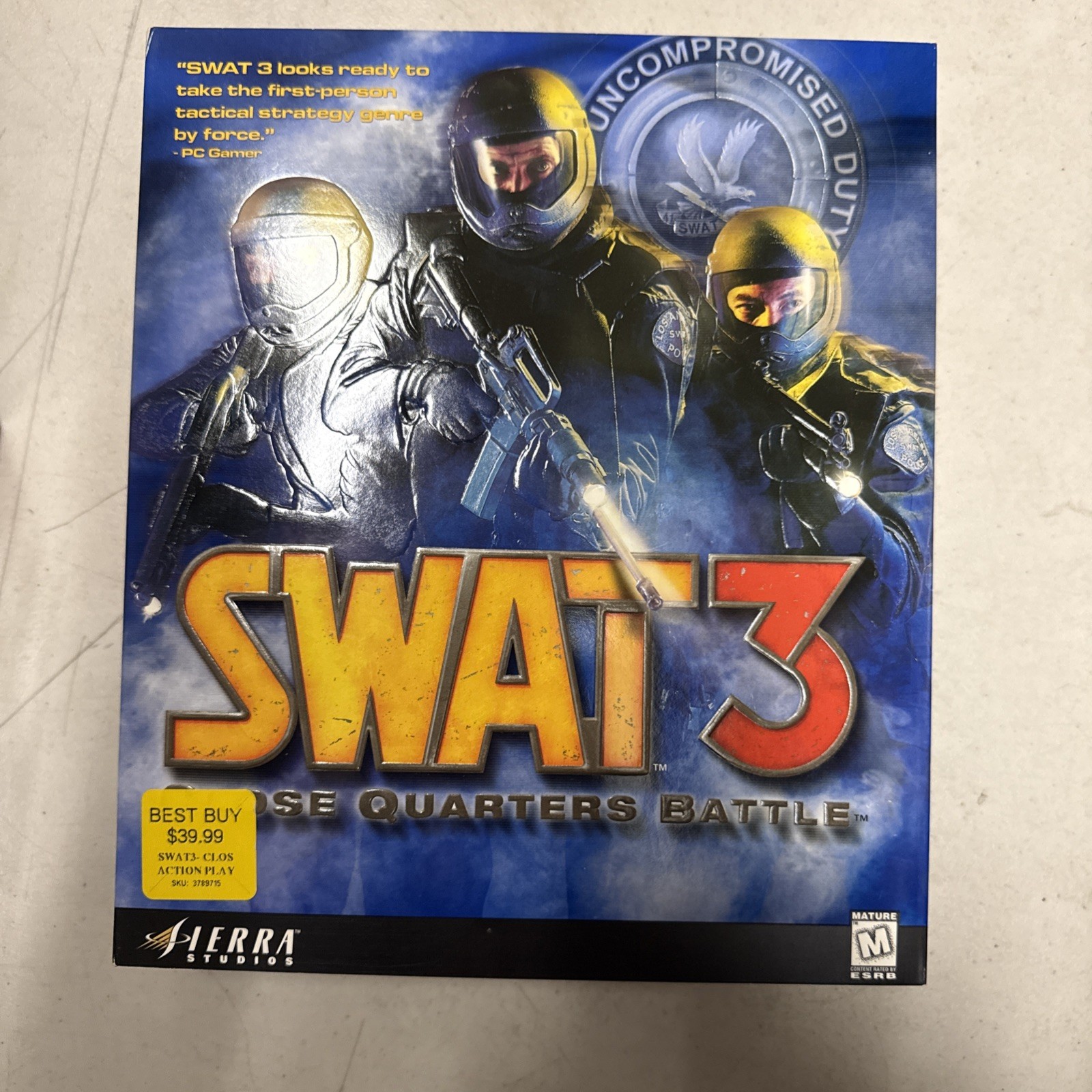 SWAT 3: Close Quarters Battle - PC game - French - Complete in BOX CIB MINT 