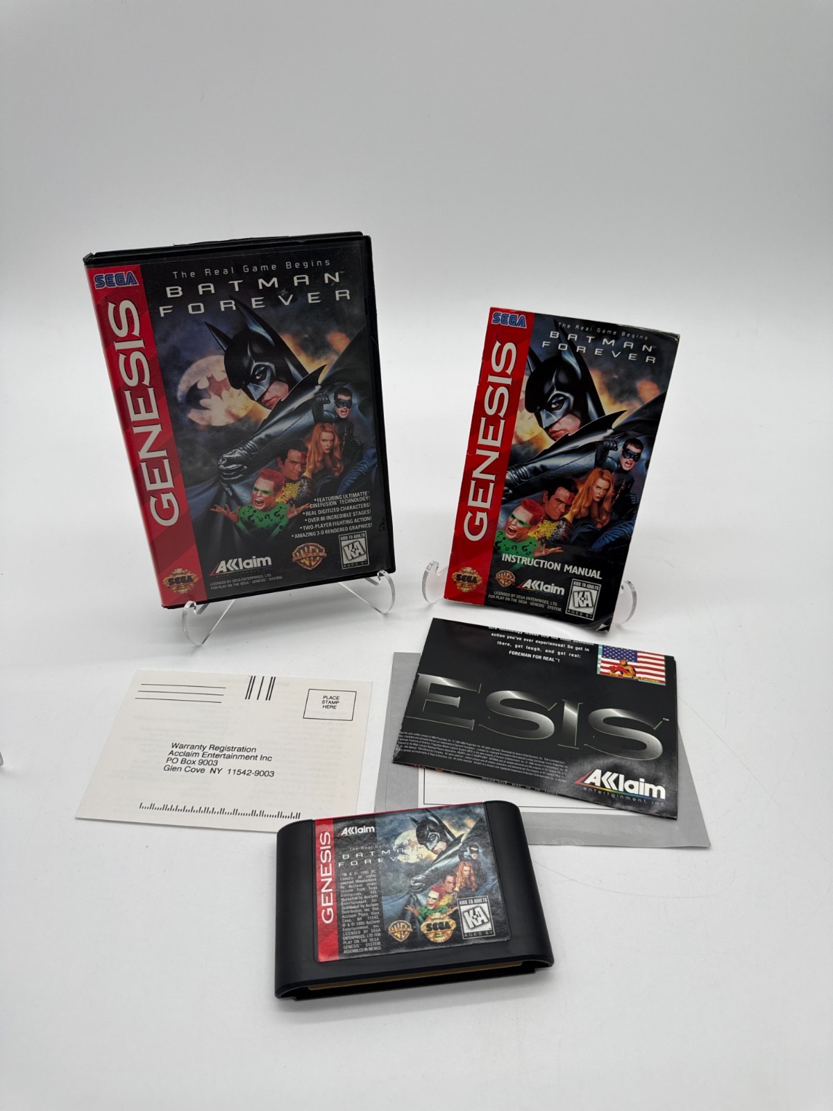 Batman Forever (Sega Genesis, 1995) Complete CIB W/ Reg & Poster Tested Working