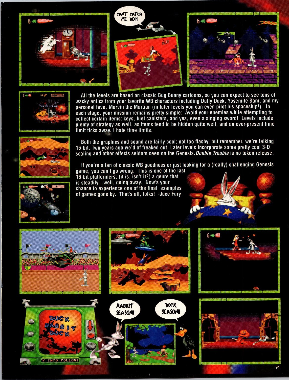 Bugs Bunny Double Trouble SEGA Genesis 1996 Magazine Ad Looney Tunes Print