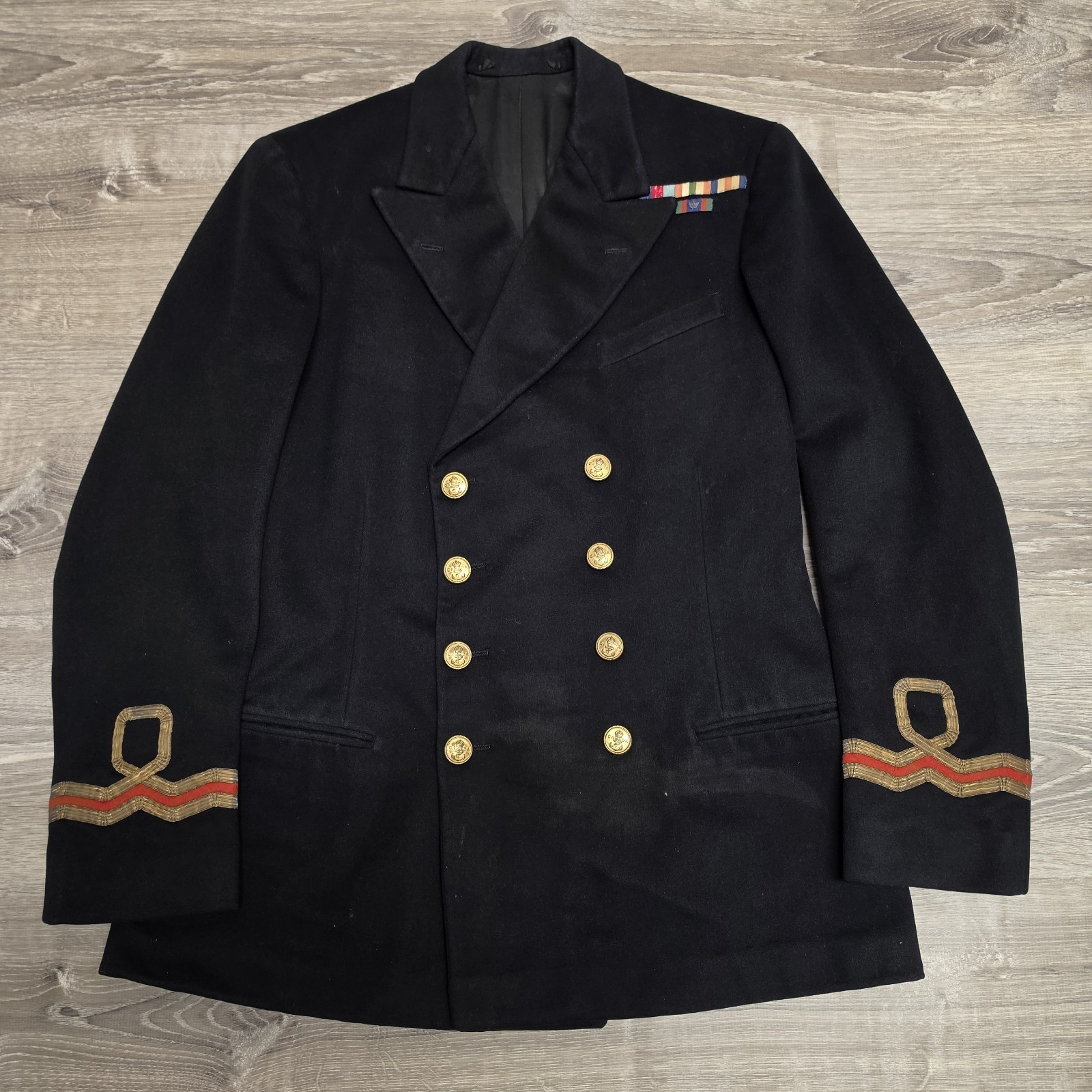 VTG 30s 40s WWII Royal Canadian Navy Officer Dress Tunic Jacket Canada Wool 42R