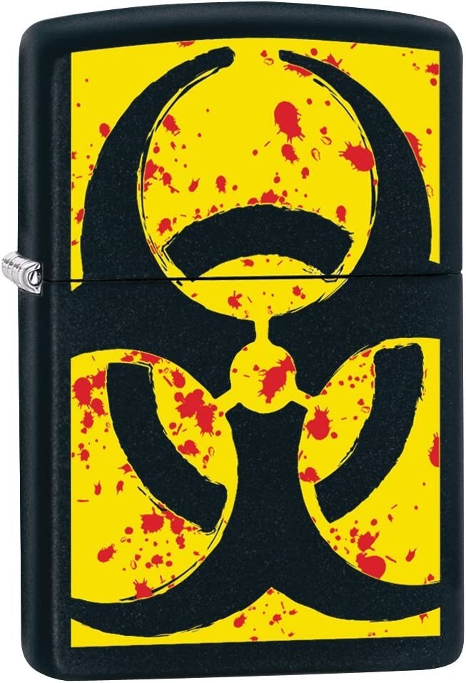 Zippo Hazardous Biohazard Lighter Black Matte 24330