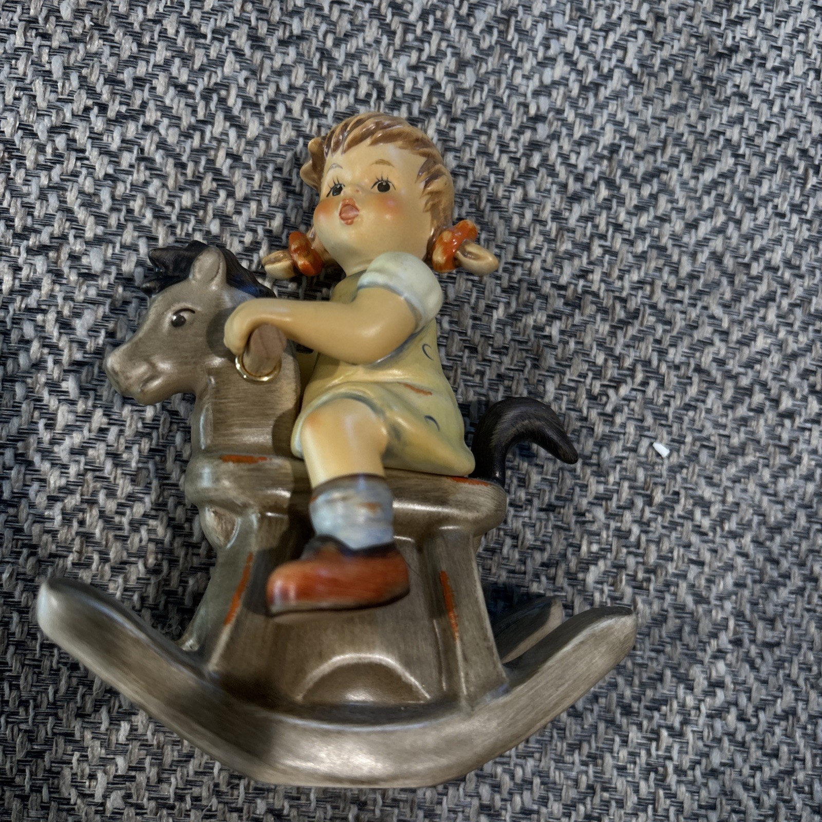 Goebel Hummel Figurine - Cowboy Corral Girl on Rocking Horse -  Porcelain 2001