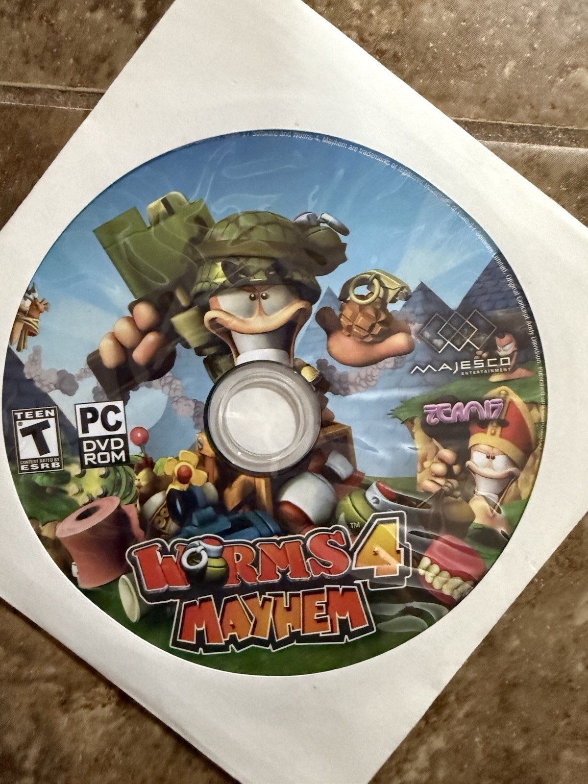 Worms 4 Mayhem PC DVD-ROM Loose Disc Retro 2005 Team17 Majesco Strategy Game