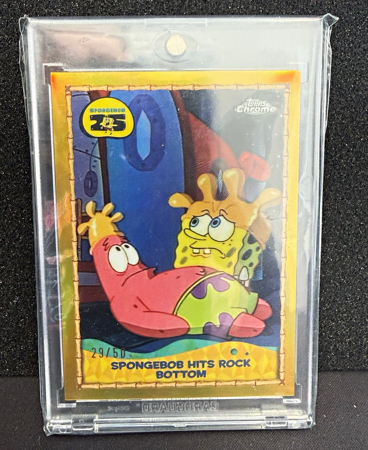 Topps 2025 Chrome SpongeBob SquarePants 25-9 SpongeBob Hits Rock Bottom /50