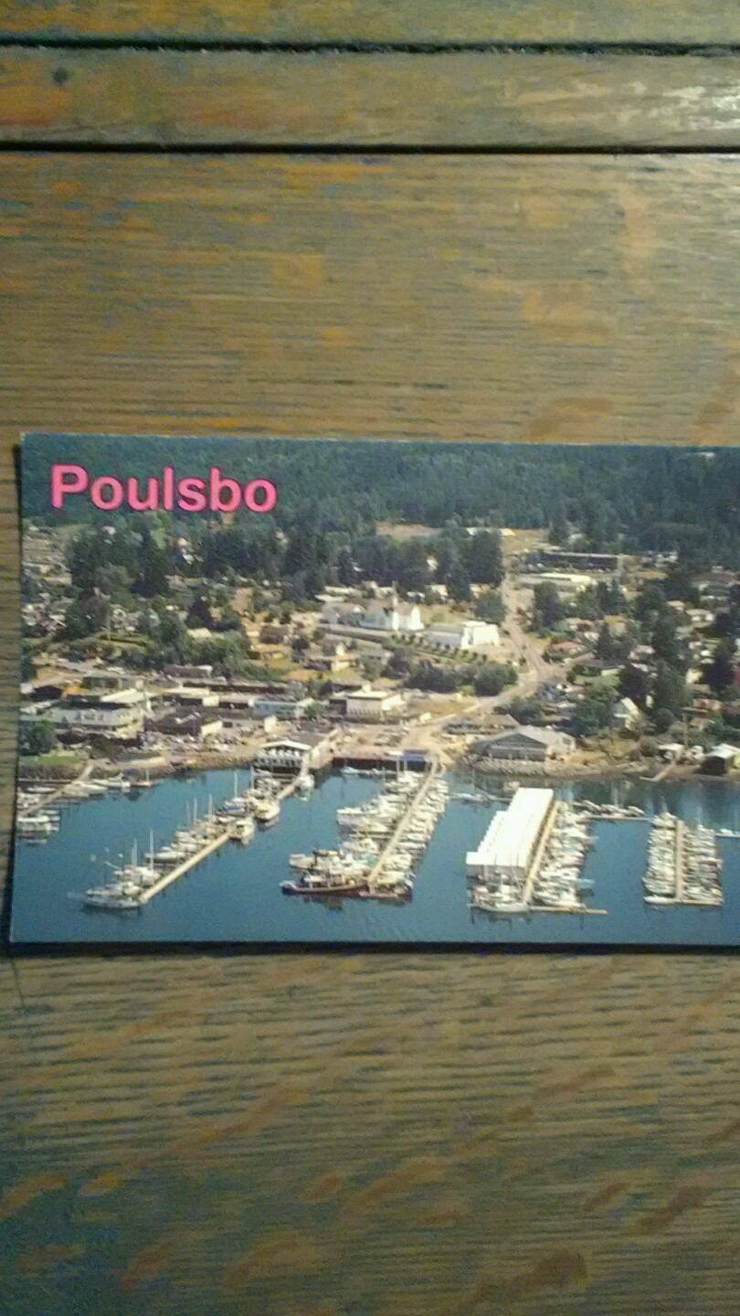 AIR SHOT POST CARD  OVERLOOKING BEAUTIFUL POULSBO WASHINGTON