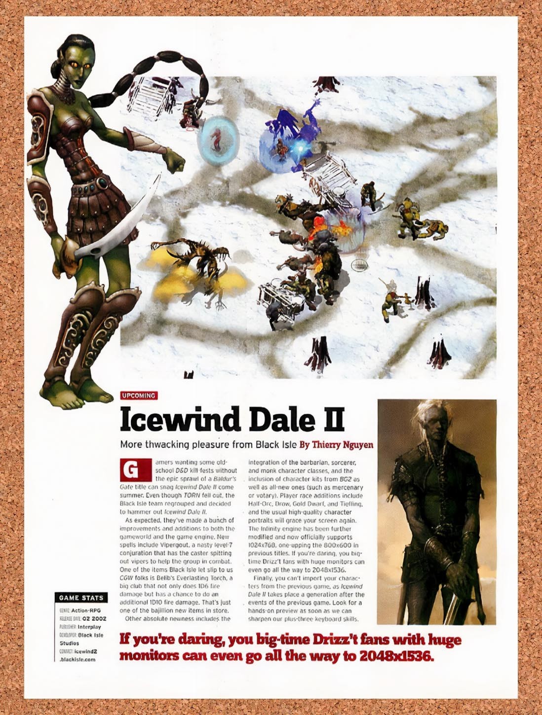 2002 Icewind Dale II PC Original Advertisement / Retro Promo vr1