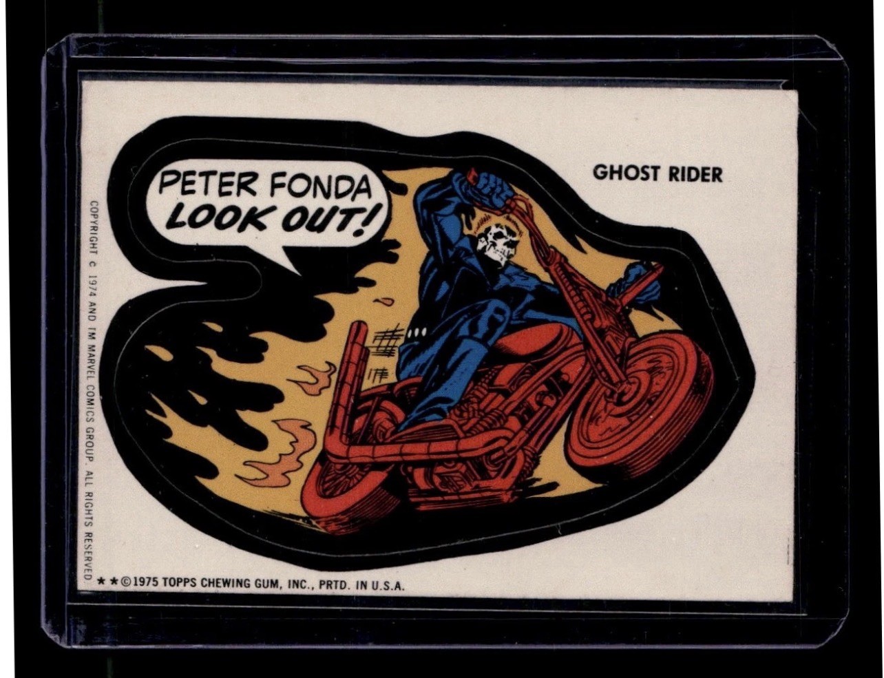 🔥1975 Topps Comic Book Heroes (Marvel Super Heroes) Ghost Rider Die Cut Sticker