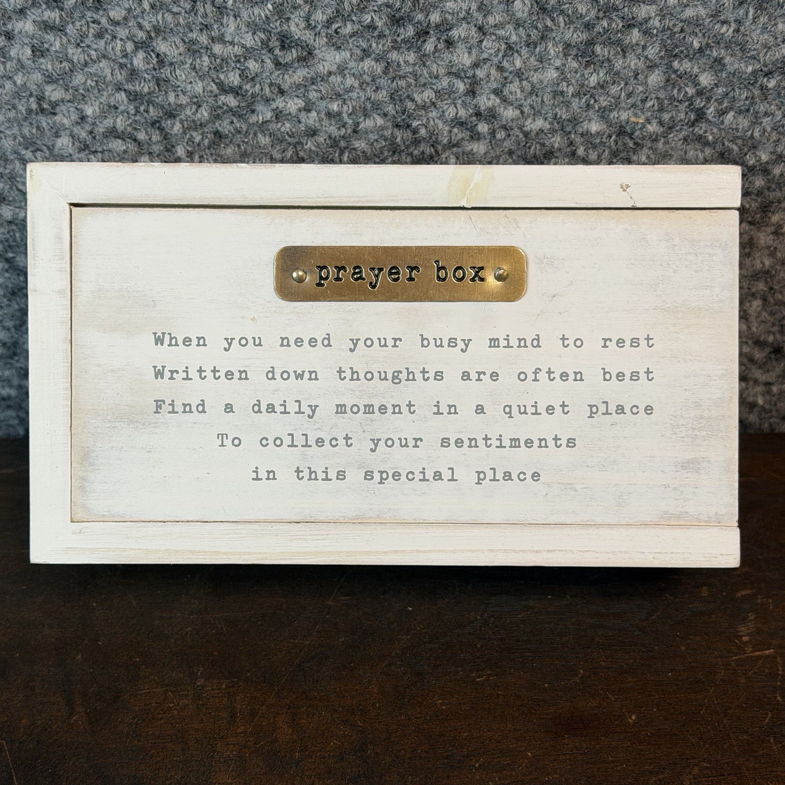 Mud Pie Prayer Box Distressed White Wood Keepsake Box With Prayer Cards