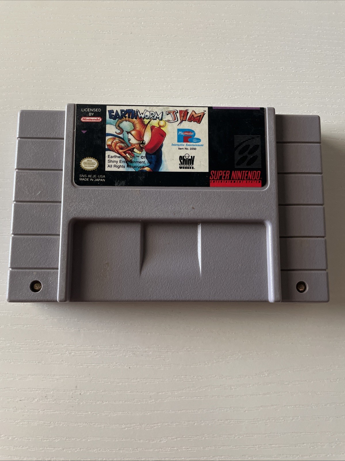 Earthworm Jim (Super Nintendo SNES, 1994) Authentic