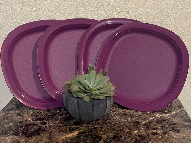 Tupperware Microwave Reheatable Luncheon Plates Square 9.5