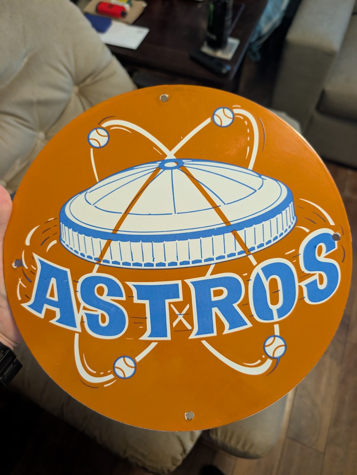 Vintage Houston Astros Sign - MLB Baseball Stadium Texas Porcelain Gas Sign