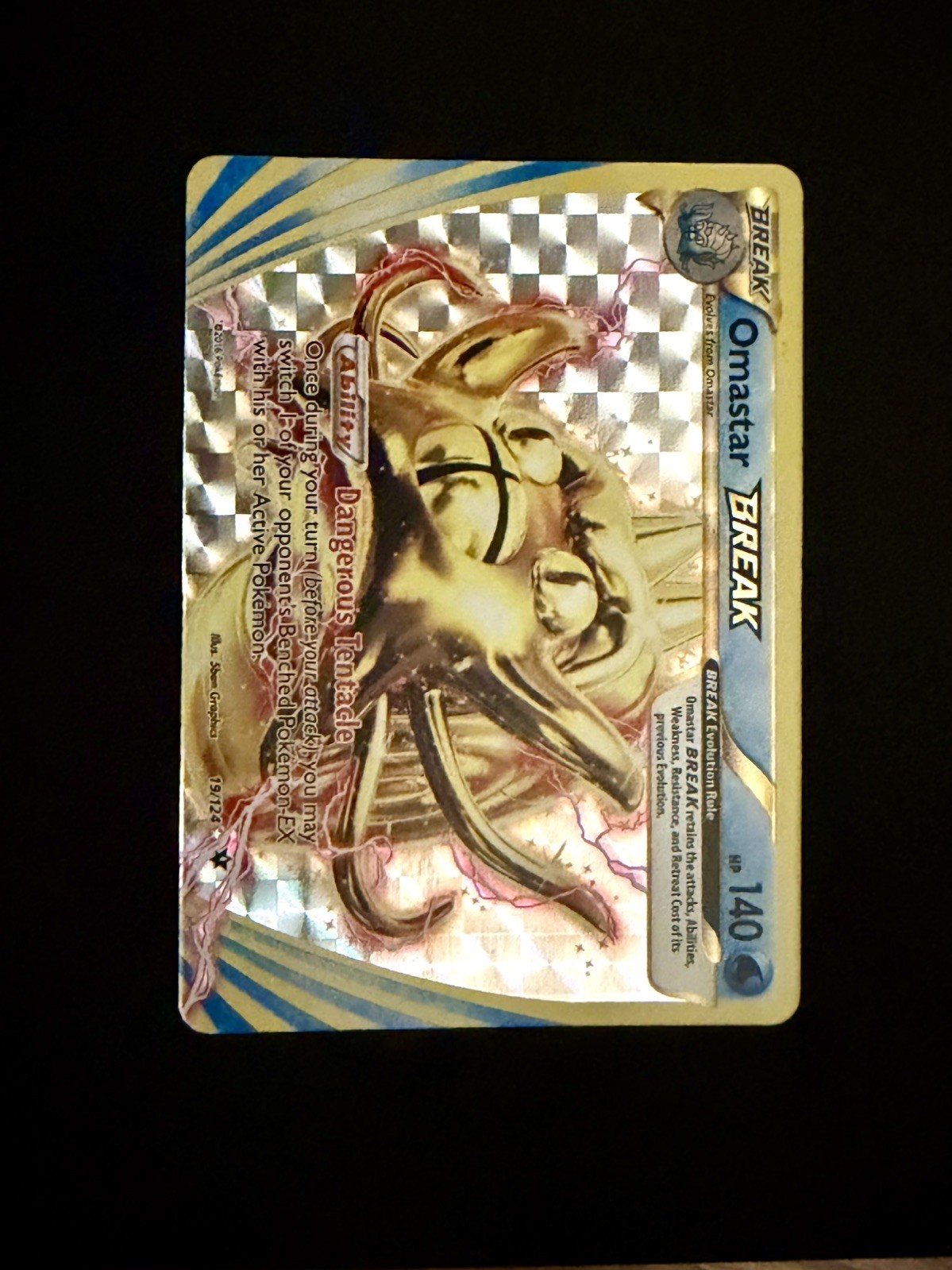 Omastar BREAK 19/124 Fates Collide Rare Holo English 2016 Pokémon TCG NM/Mint