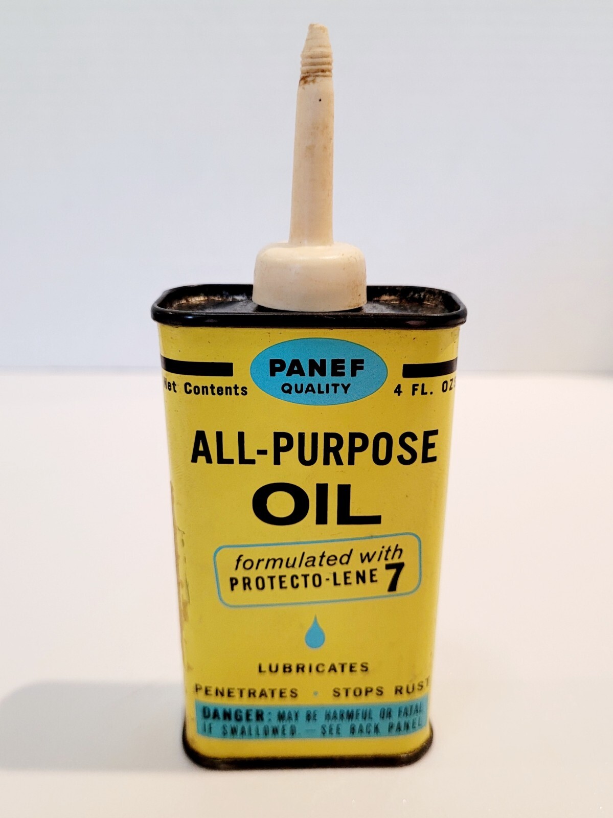 VINTAGE EMPTY PANEF QUALITY ALL PURPOSE OIL-4 OZ-GOOD CONDITION
