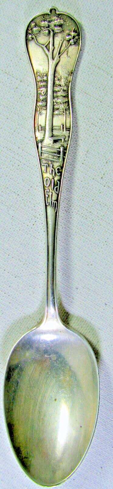 1891 Sterling Silver Souvenir- The Old Elm Pittsfield MA Retailer: F.A. Robbins