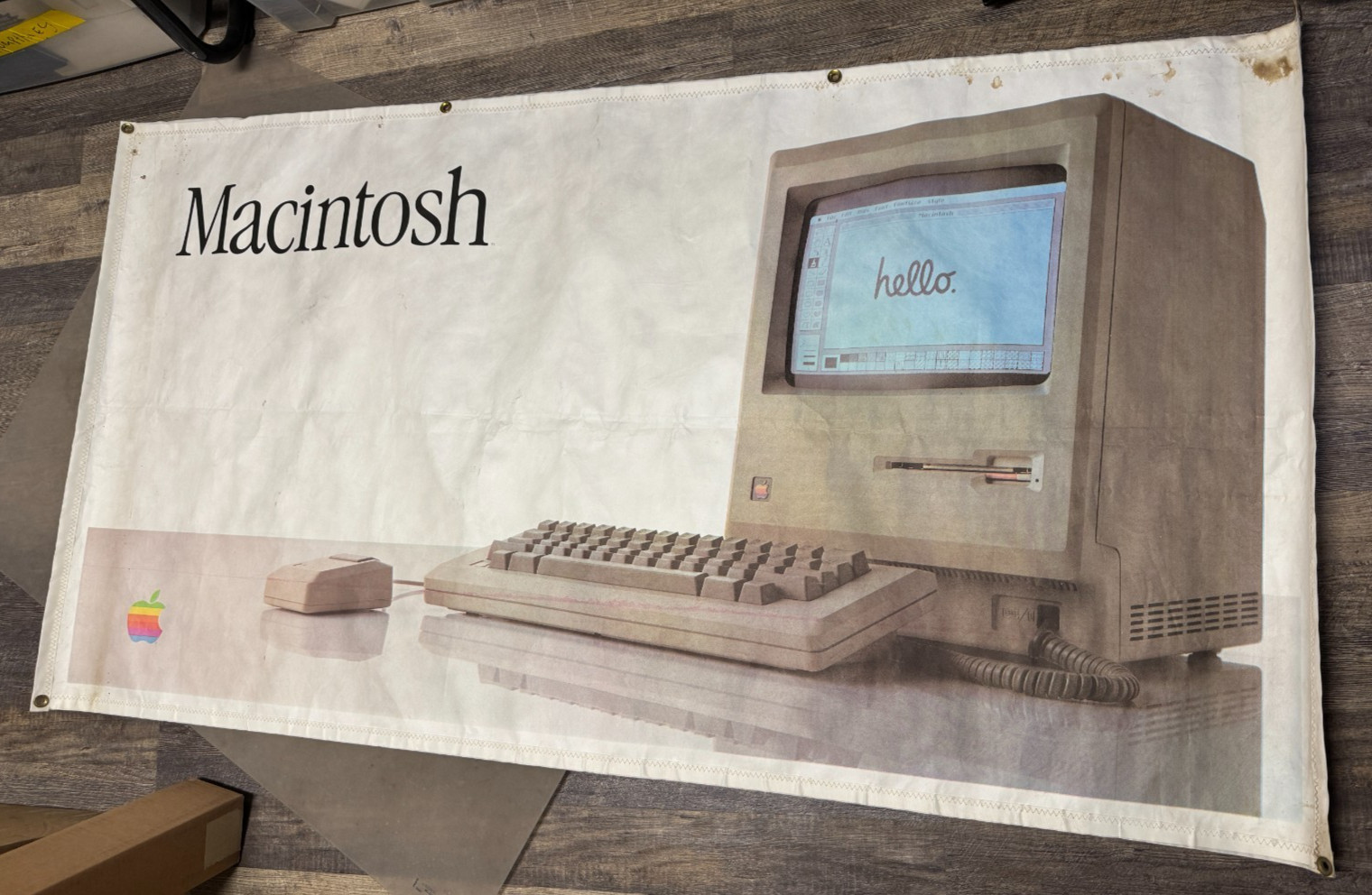 Macintosh Apple Mac Original Launch 1984 Vintage Banner Computer Store 74 x 40