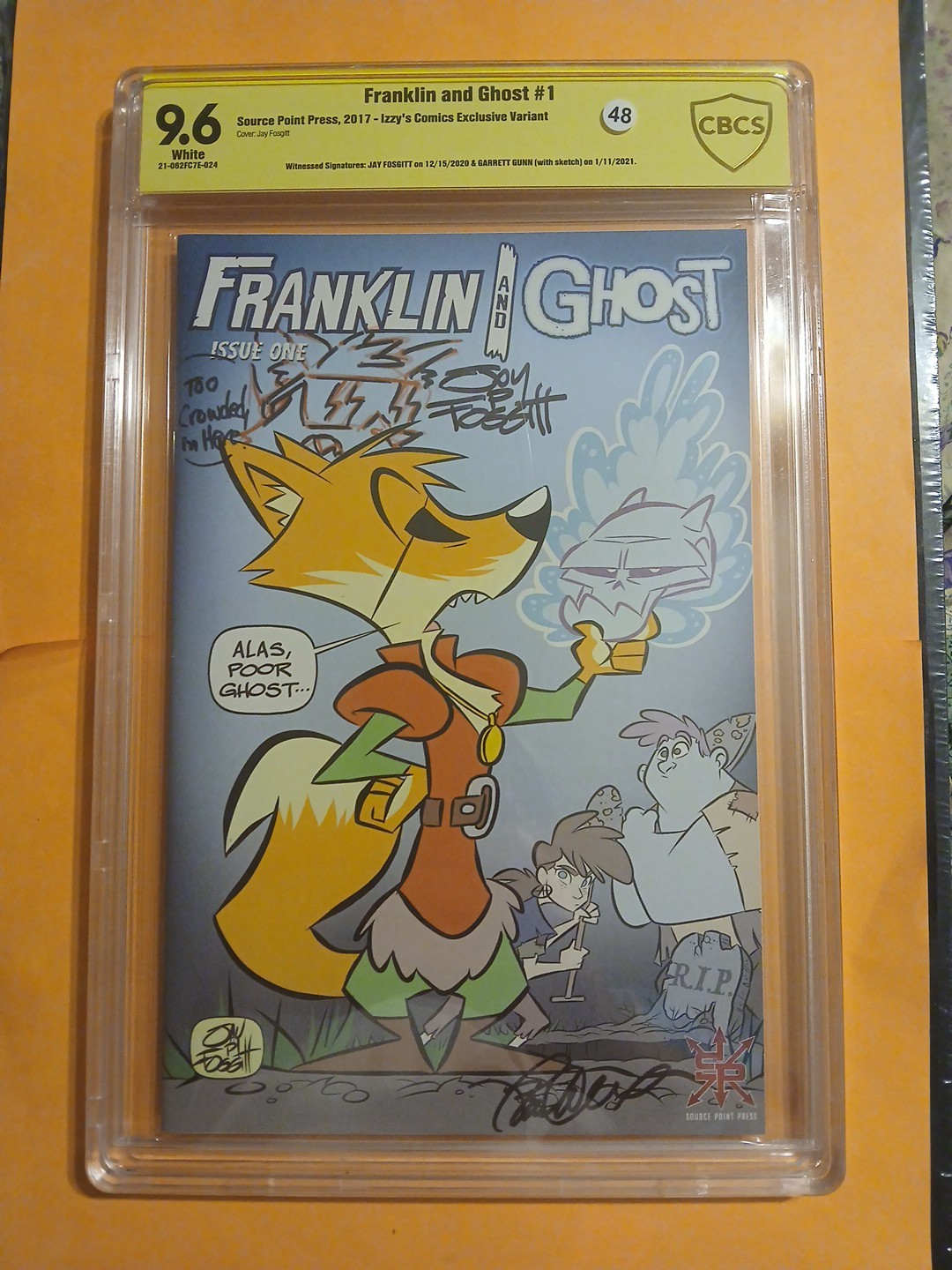 Franklin and Ghost #1 Izzy\'s Comics Exclusive Fosgitt & Gunn Signed  & sketched