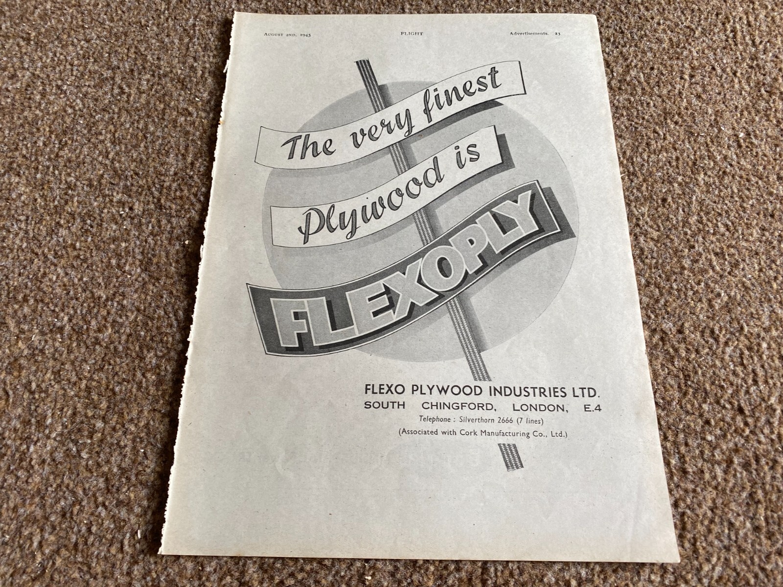 FABK16 ADVERT 11X8 FLEXO PLYWOOD INDUSTRIES LTD SOUTH CHINGFORD