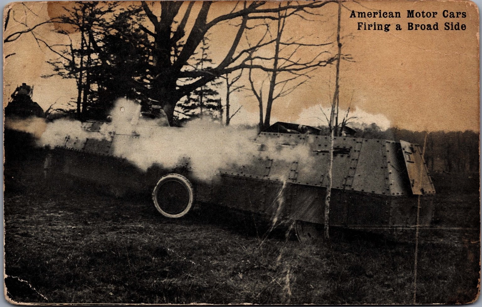 American Motor Cars Firing Broadside Armored Vehicle RPPC Chattanooga TN