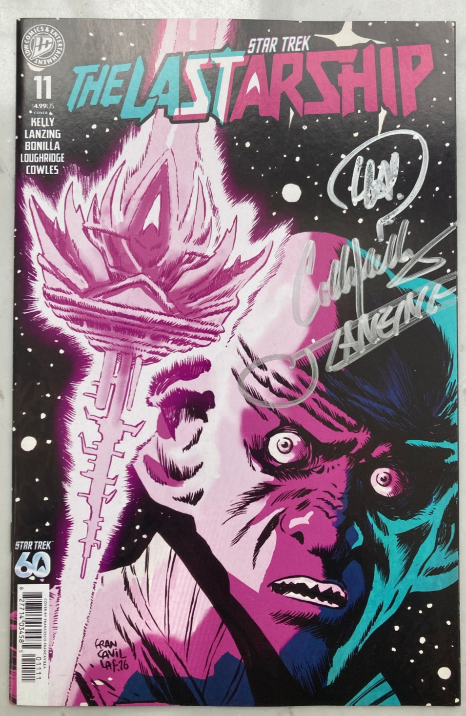 🔥STAR TREK: THE LAST STARSHIP #11 SIGNED x3 1ST KELLY LANZING ANTOS CVR A🔥