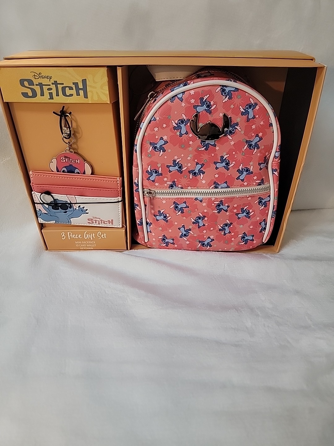 NWT Disney Stitch Small Backpack Card Wallet & Key Chain Outer Pocket