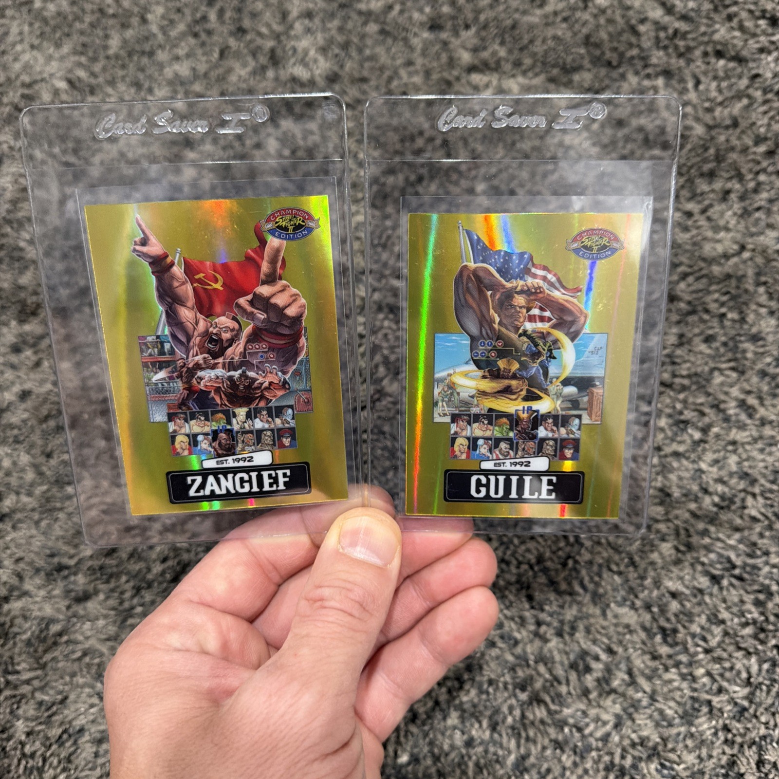 2024 SMC Saturday Morning Cards Street Fighter 2 GOLD Guile & Zangief 1/10