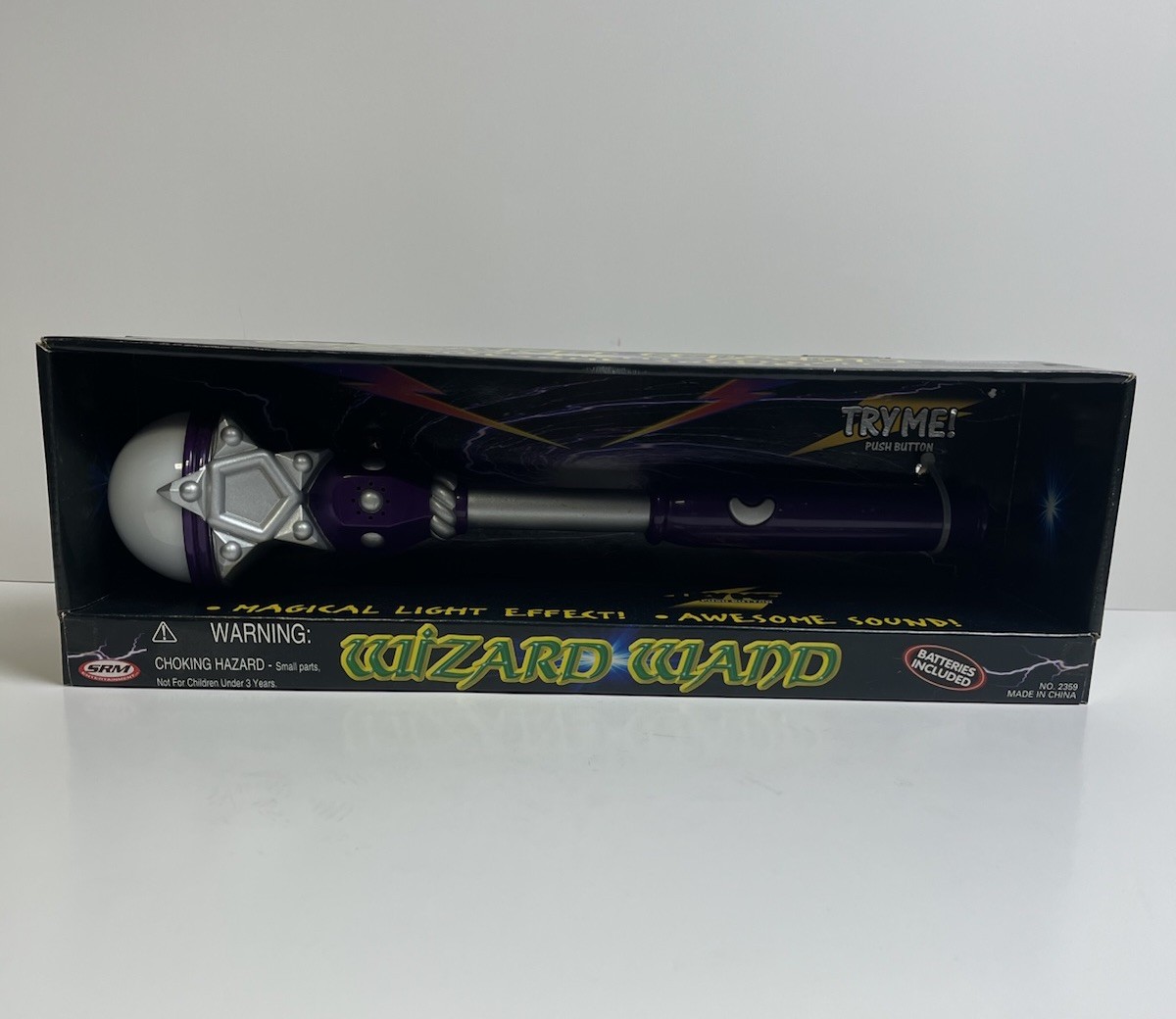 Vintage 2000s SRM Entertainment Wizard Wand Magic Light Effect & Sound Toy Wand 