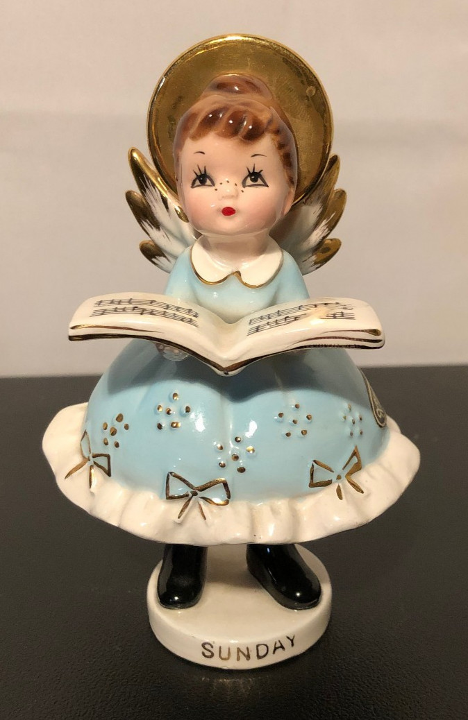 Very RARE Vintage Josef Originals Porcelain Figurine/Days of the Week \