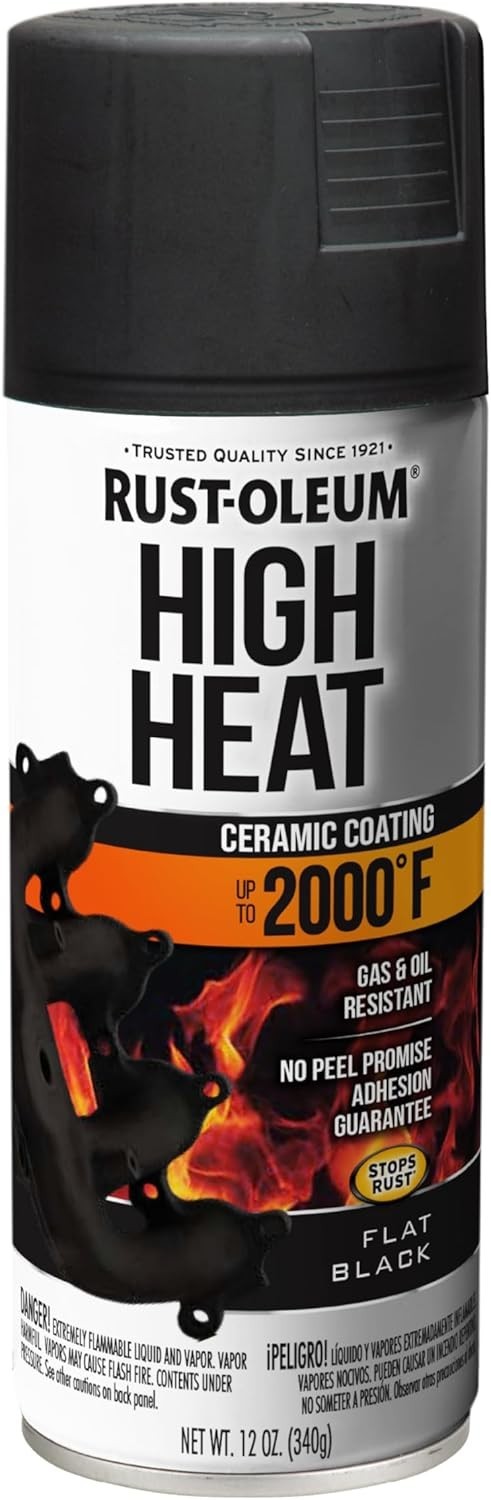 High Heat Flat Black Automotive Spray Paint Oil Resistant Exhaust Engine Enamel
