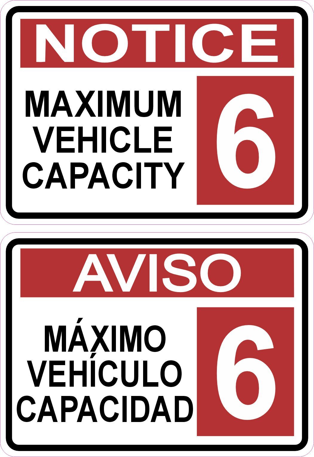 StickerTalk Maximum Capacity 6 English and Spanish Stickers, 3.5 inches x 2.5...