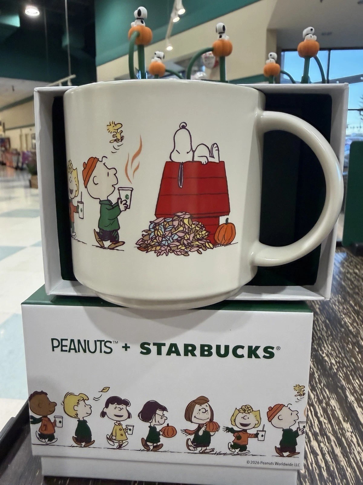 Starbucks x Peanuts Snoopy Pumpkin Mug 14oz Ceramic Cup 2026 Fall Halloween