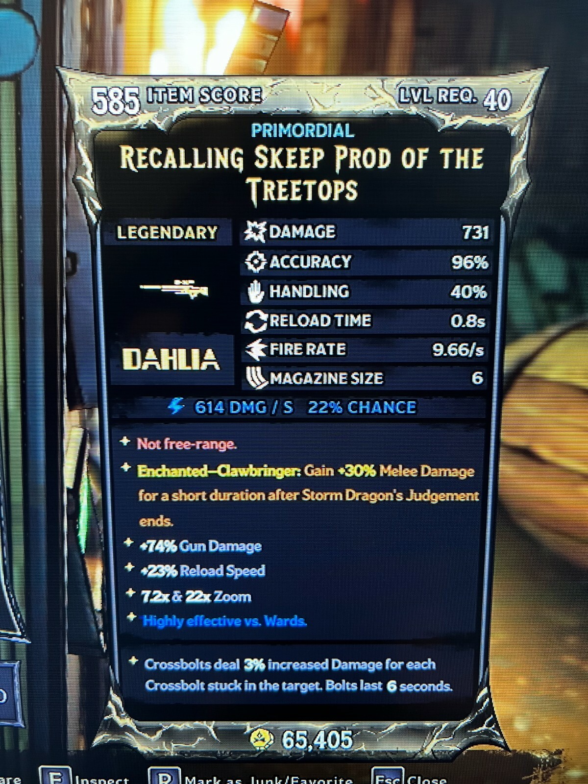 PS/XBOX/PC Tiny Tina's Wonderlands CLAWBRINGER ASCENDED LVL 40 ENCHANTED GEAR