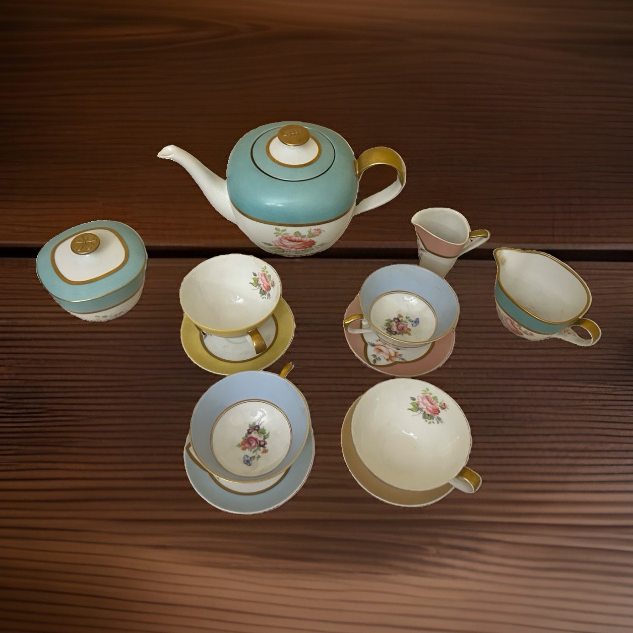Vintage 1953 Rosenthal Germany Form 2000 Tea Set Teapot Sugar Creamer Cups