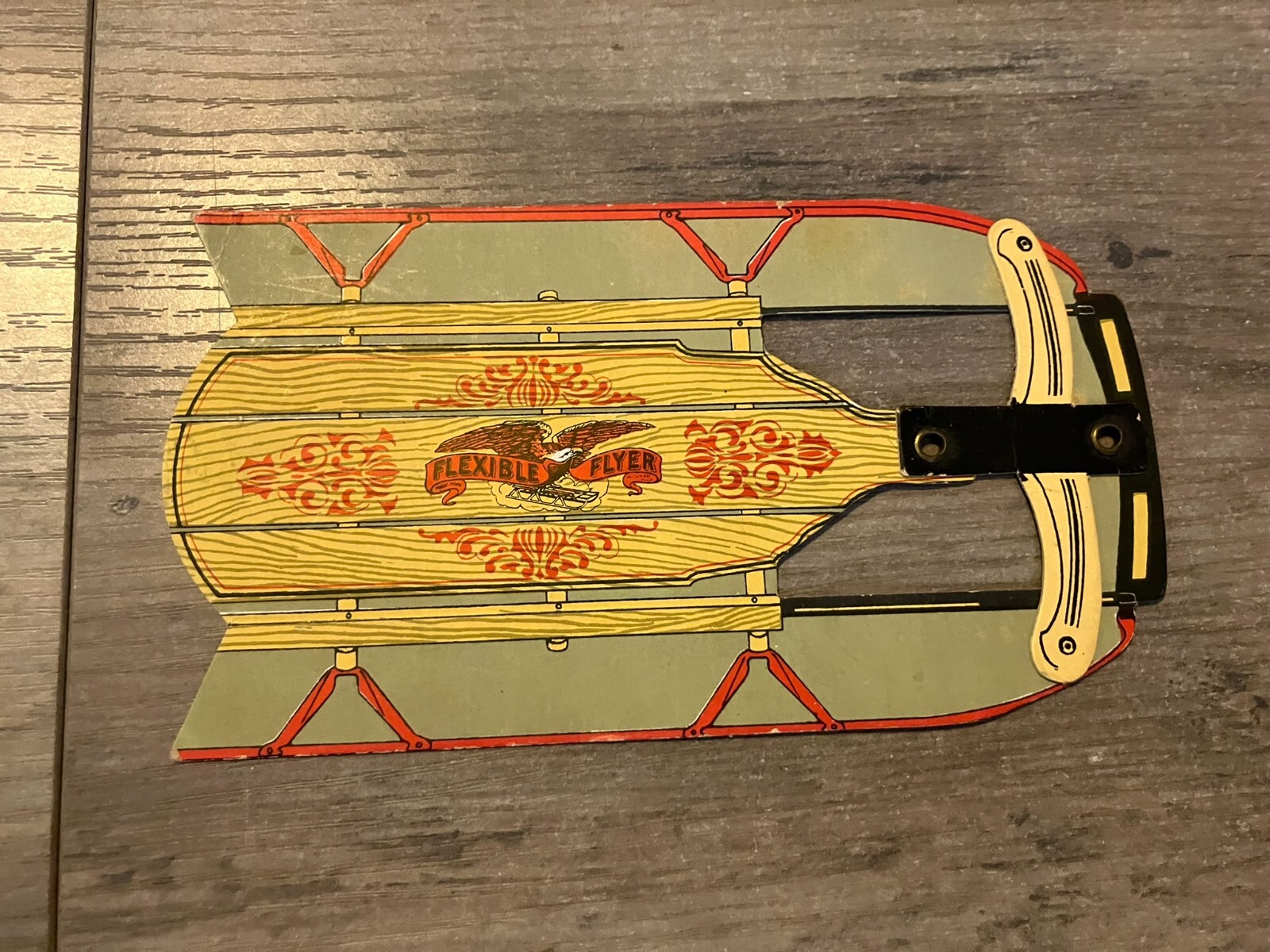 Vintage  Flexible Flyer Paper Model Sled Miniature