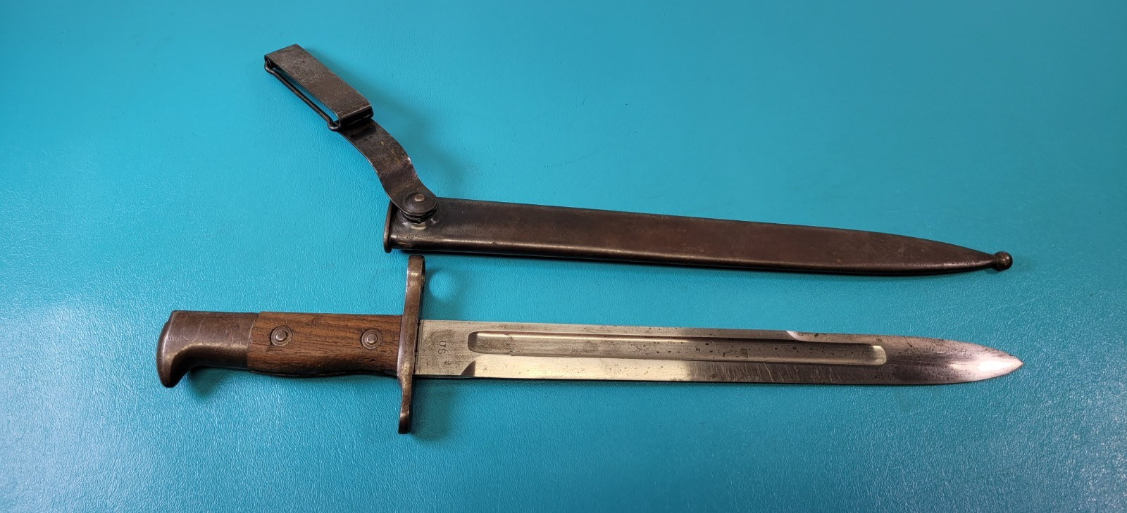 US Military Model 1892 Krag Jorgensen Rifle Bayonet & Scabbard c. 1902   TR1531