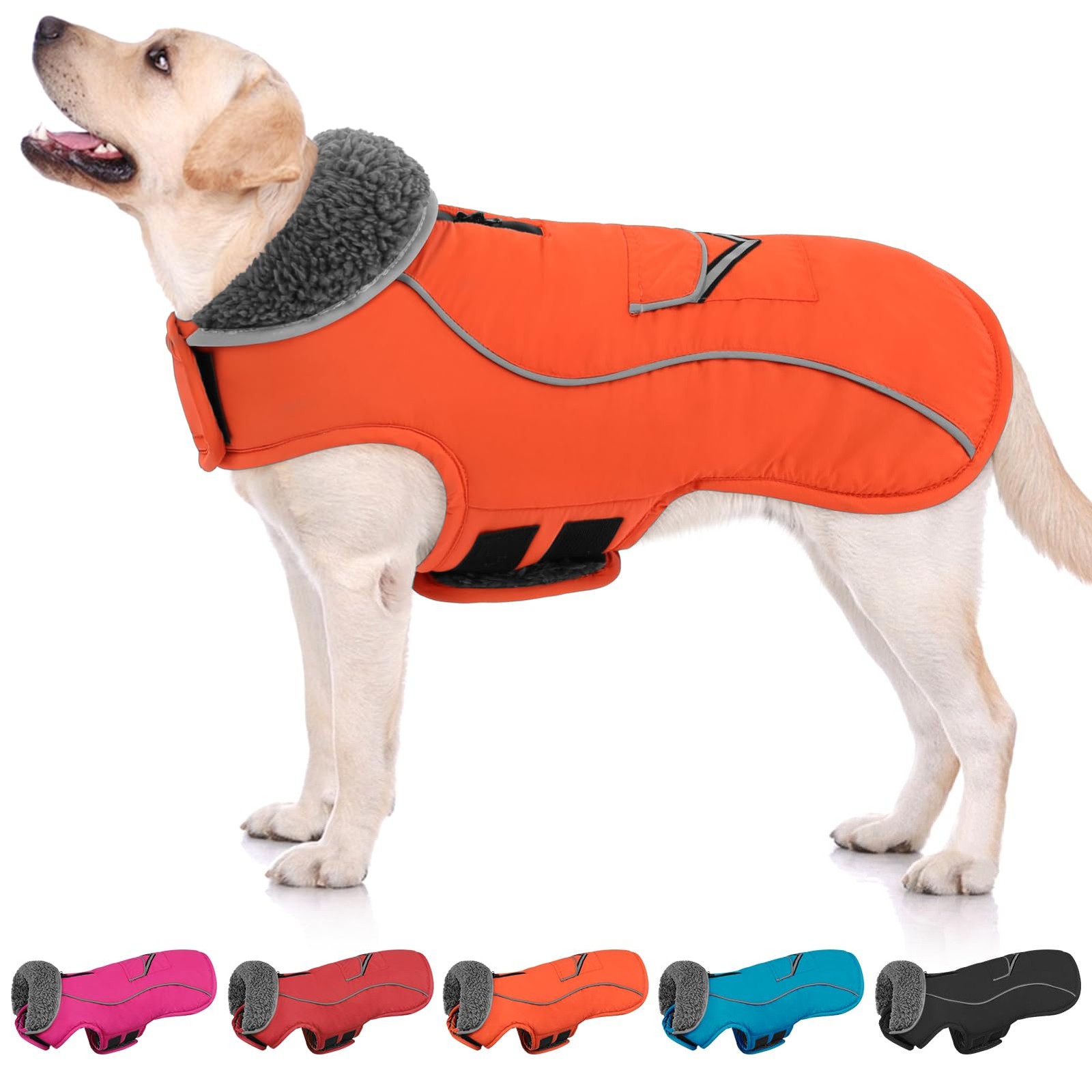 SUNFURA Small Dog Coat Winter Jacket 1308-SF-TC2080-Orange-XS Fleece Lined