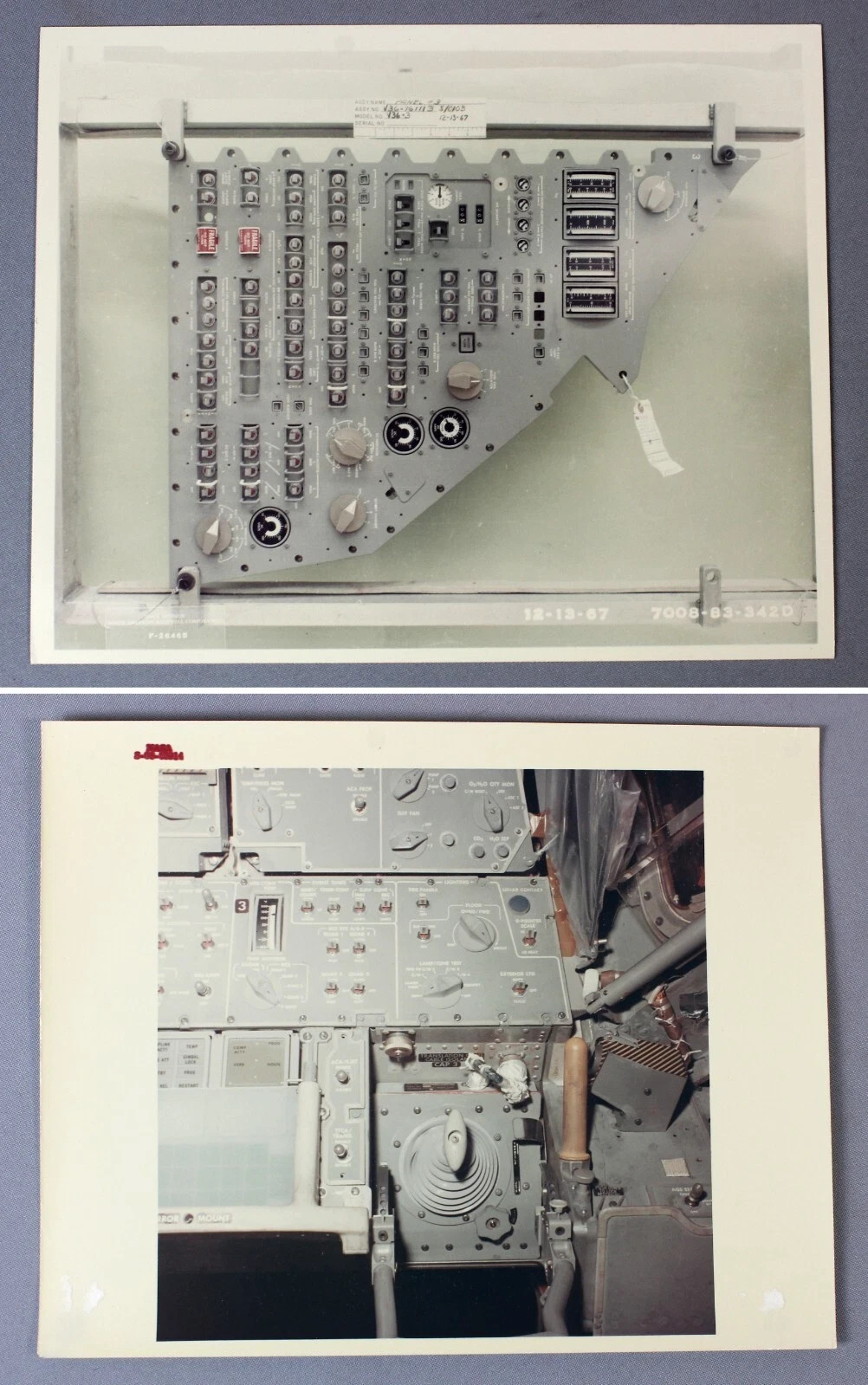 See Video - APOLLO Two original 1967-68 photographs of spacecraft control panels