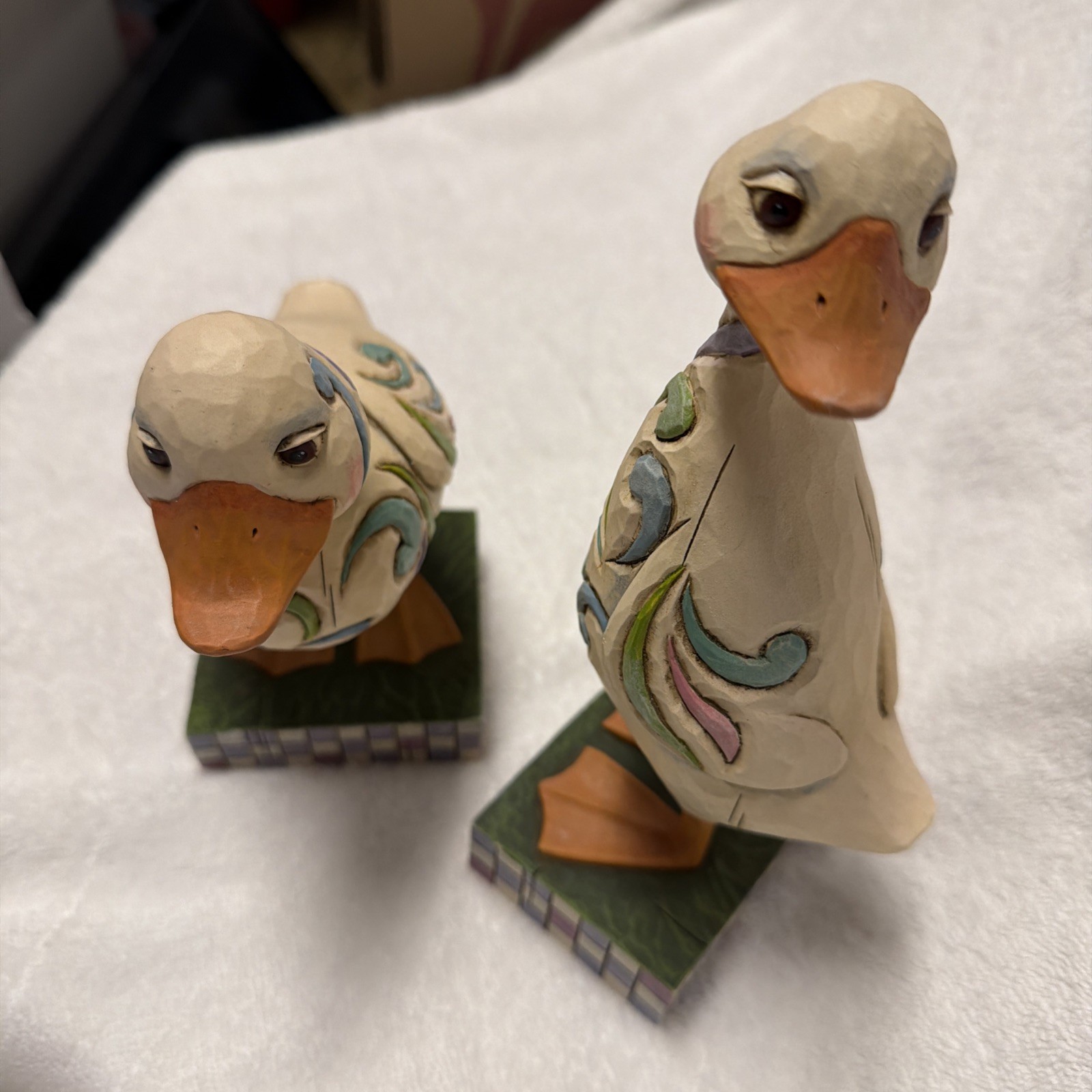 2007 Jim Shore Heartwood Creek  Duck Garden Statue 2 x 4009751 