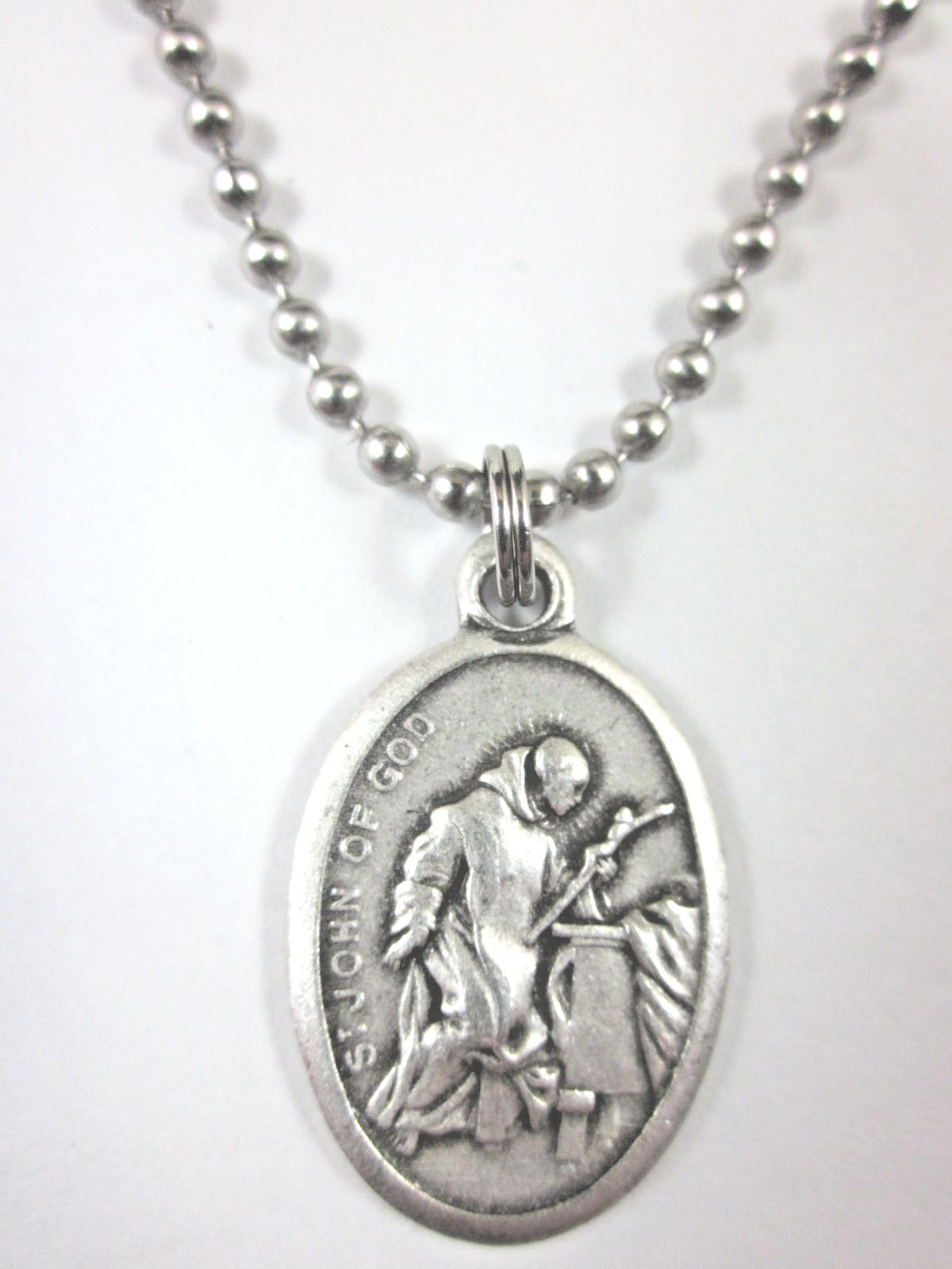 St John of God Medal Italy Pendant Necklace 24