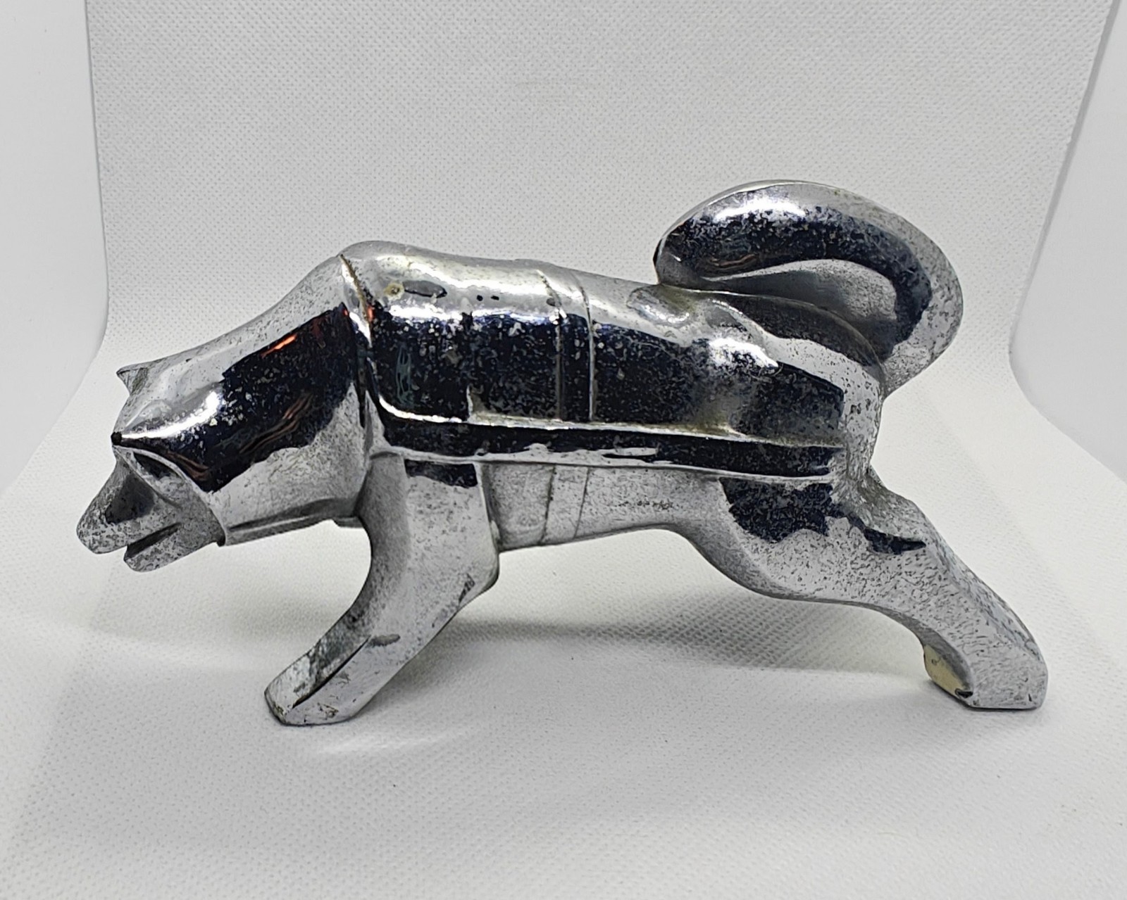Vintage 50\'s BROCKWAY Truck Chrome Husky Hood Ornament