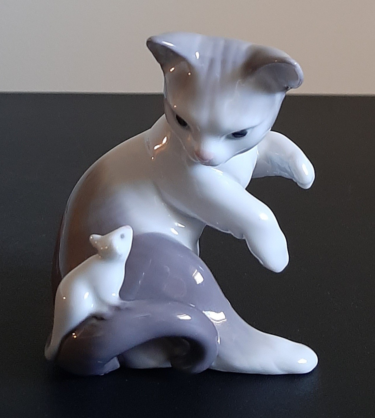 Lladro Cat And Mouse Figurine, Vintage, 1984, #5236, Excellent Condition 