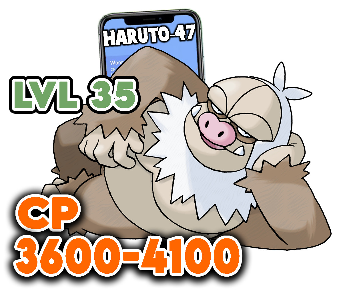 Pokemon Slaking 35 3600+ High CP Trade Fast Trade
