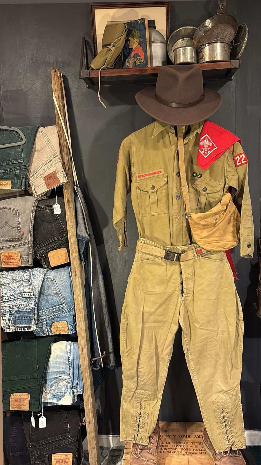 Rare 1930’s UNION MADE Vintage Boy Scout Troop 22 Buffalo Uniform And Full Kit
