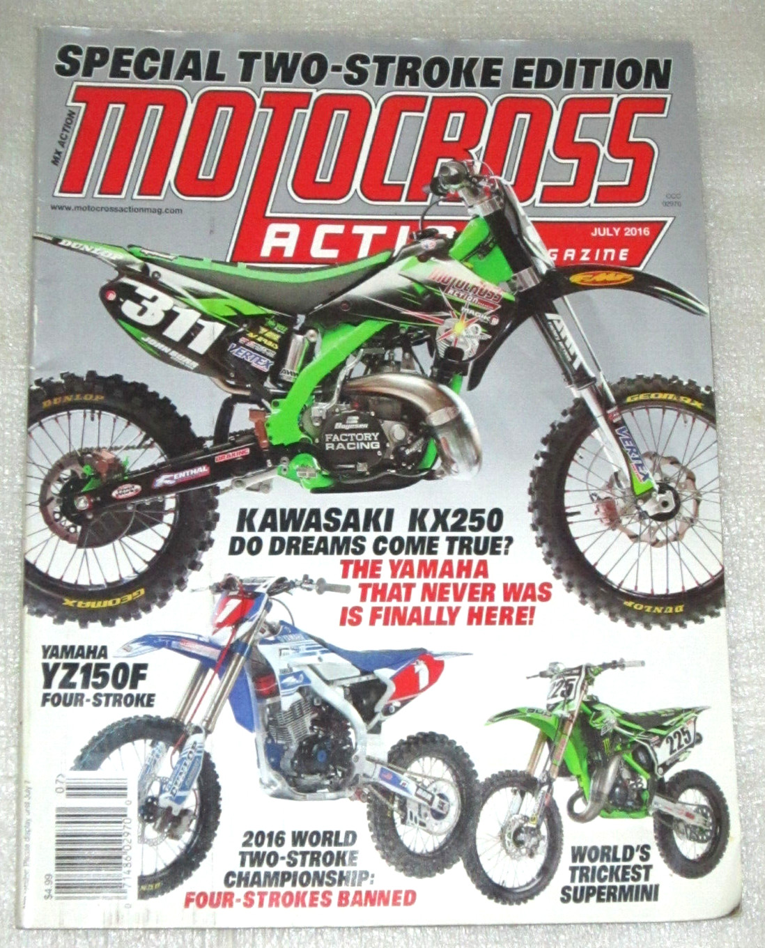 MOTOCROSS ACTION MAGAZINE JULY 2016 2 stroke edition kx250 mxgp super mini