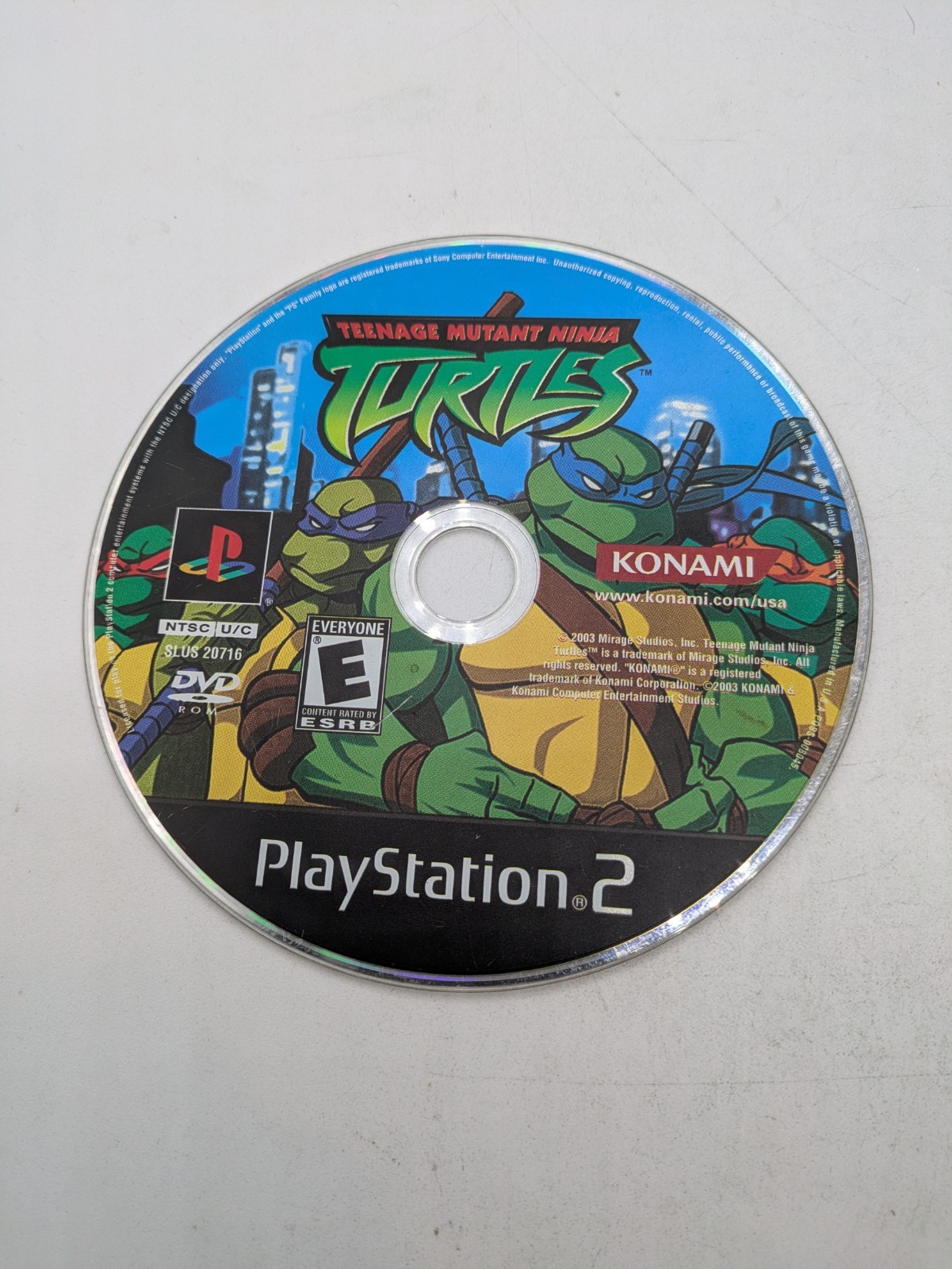 Teenage Mutant Ninja Turtles (Sony PlayStation 2, 2003) Disc only