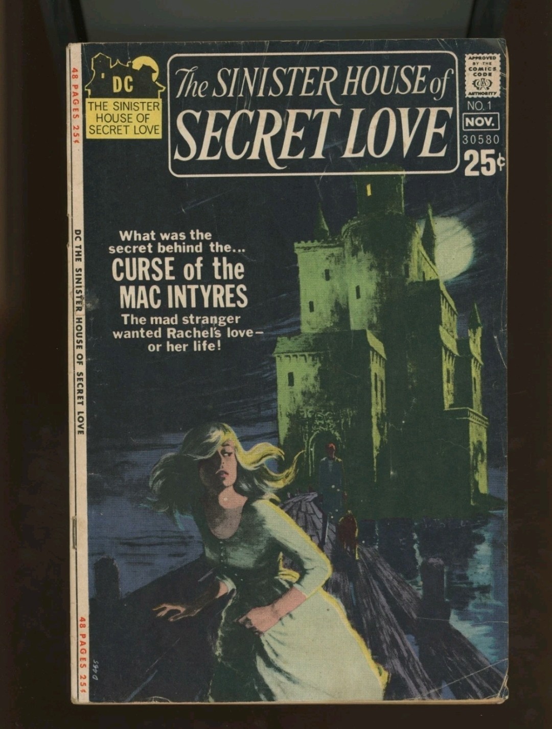 SINISTER HOUSE OF SECRET LOVE #1 (1971) Goth Horror Romance Key Grey Tone Cover