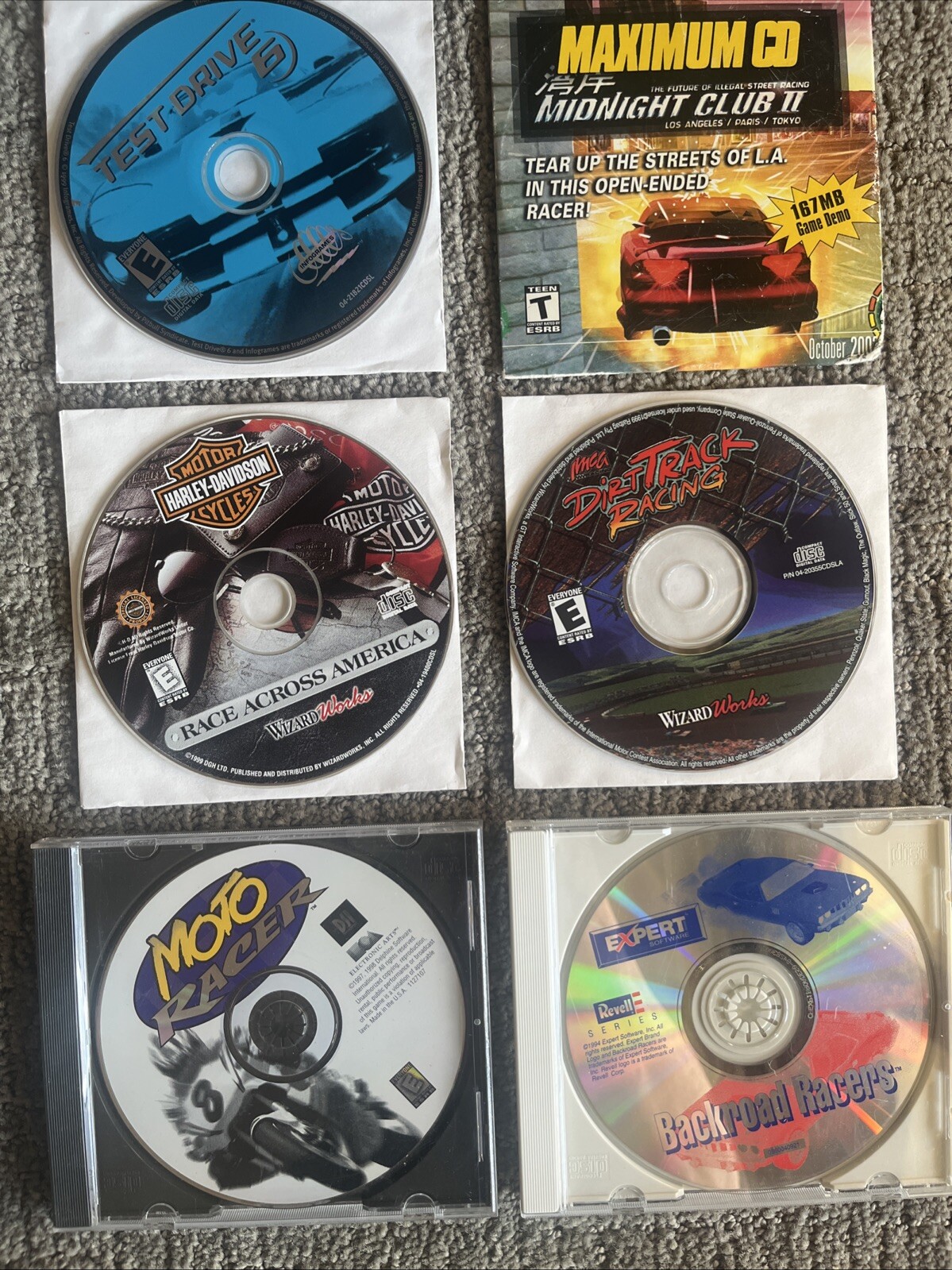 PC Games Motorcycle Racing Dirt Track Harley Davidson Midnight Club 2 Lot Of 6