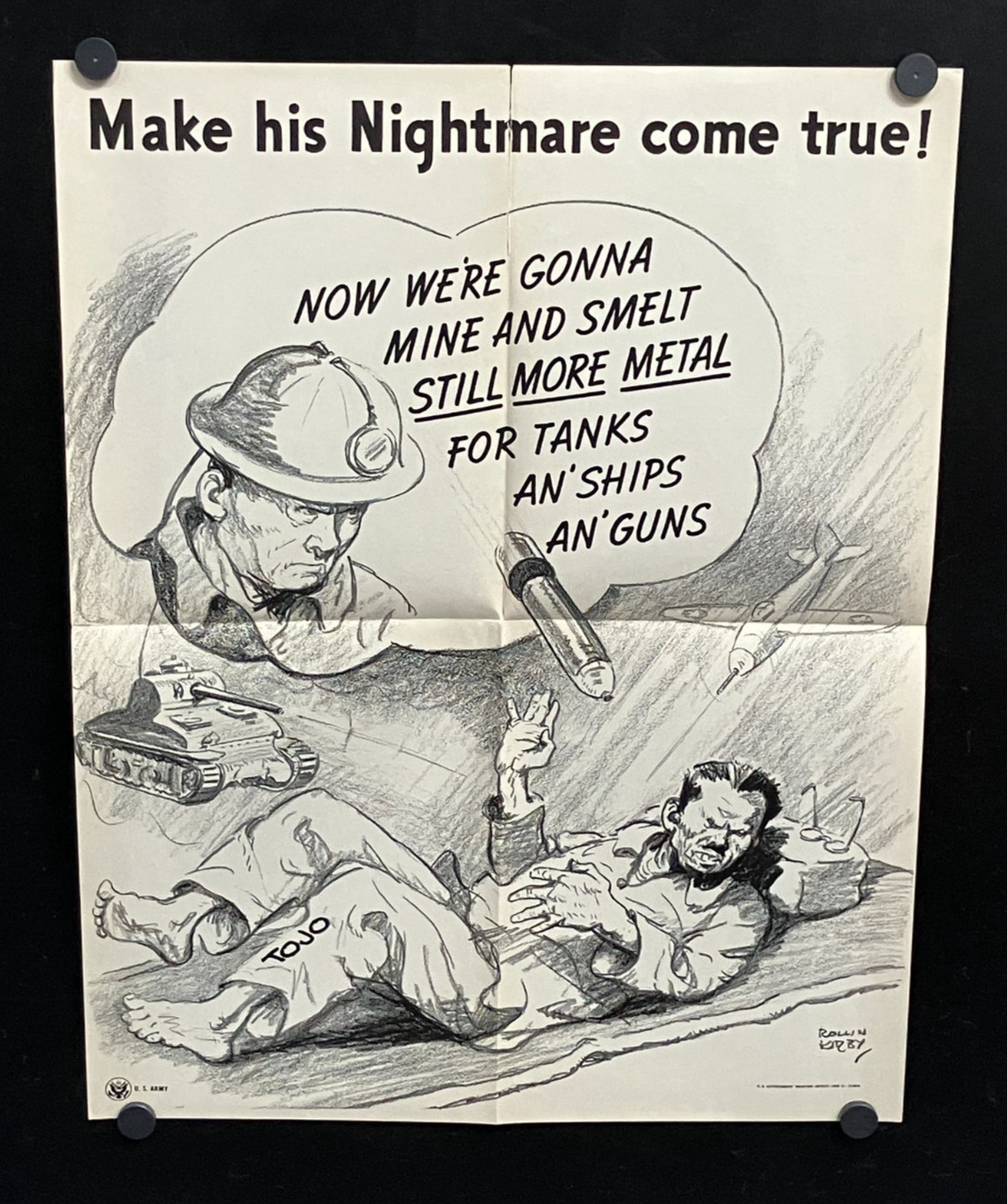 vintage U.S. Army WWII Propaganda Poster 