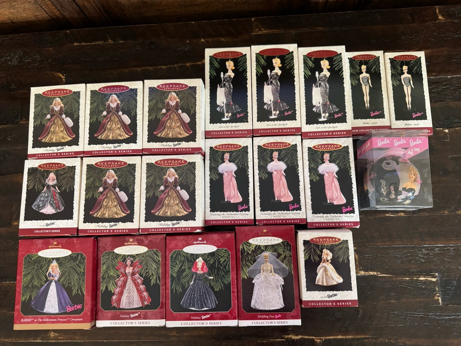 Hallmark Keepsake Barbie Christmas Ornaments Lot of 20 Collector\'s Series WDups